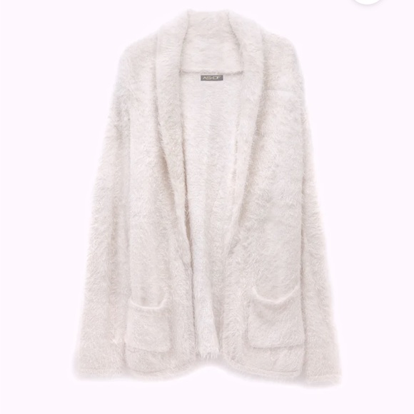ASbyDF Luxe cardigan, Size XS, White, open front - Picture 3 of 8